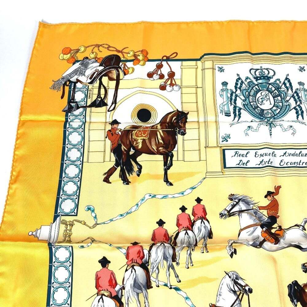 HERMES Authentic White Silk Scarf - Picture 3 of 14